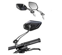 1Pair Universal Motocycle Rear View Adjustable Side Mirrors For Handlebars Aluminum With 8mm/10mm Screws Motorcycle Rear View Mirrors(Carbon fiber appearance)