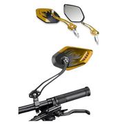 1Pair Universal Motocycle Rear View Adjustable Side Mirrors For Handlebars Aluminum With 8mm/10mm Screws Motorcycle Rear View Mirrors(Yellow)