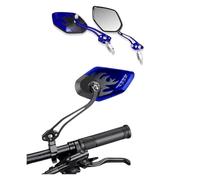 1Pair Universal Motocycle Rear View Adjustable Side Mirrors For Handlebars Aluminum With 8mm/10mm Screws Motorcycle Rear View Mirrors(Blue)