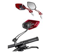 1Pair Universal Motocycle Rear View Adjustable Side Mirrors For Handlebars Aluminum With 8mm/10mm Screws Motorcycle Rear View Mirrors(Red)
