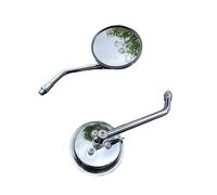 1Pair Universal Round Motorcycle Rearview Mirrors 10mm Chrome Black Retrovisor Mirror For Scooter(Chrome)