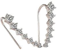 1Pair Women Wrap Stud Jewelry 7-Stars Alloy Stud Earrings Shining Ear Cuff Pins Sweet Long Ear Crawler Beautiful Design