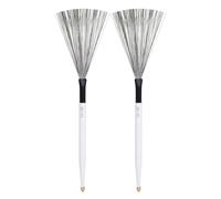1Pair Wooden Handle Double Head Drum Brush Metal Drum Brush Carbon Steel Wire Percussions Drum Stick Special Roller Stick