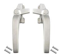 1Pairs Aluminum Alloy Locking Window Handle, Replacement Hand Window Handles with Locks for Double Glazing Switch Window Door Security, Right+Left Silver