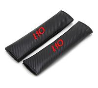 1Pairs Car Seat Belt Pads Comfort Harness Pads for Hyun-dai i10, Carbon Fiber Leather Shoulder Protector Cover Auto Interior Accessories,Red