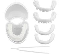 1Pairs Instant Veneers Dentures, Fake False Teeth Clip in Veneers Teeth Whitening Cosmetic Temporary Tooth Set with Box, Snap on Veneers Teeth Top Bottom for Women Men Regain Confident Smile