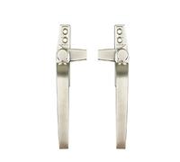 1Pairs Locking Window Handle, Replacement Hand Aluminum Alloy Window Handles with Locks for Double Glazing Switch Window Door Security, Right+Left Silver