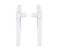 1Pairs Locking Window Handle, Replacement Hand Aluminum Alloy Window Handles with Locks for Double Glazing Switch Window Door Security, Right+Left White