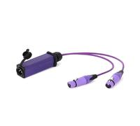 1pc 0.3M-15M 3-pin XLR Y Splitter Cable - Metal Shell Male Panel to Dual 2 Connector Adapter for Microphone(Purple,8M)
