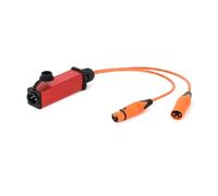1pc 0.3M-15M 3-pin XLR Y Splitter Cable - Metal Shell Male Panel to Dual 2 Connector Adapter for Microphone(Orange-01,0.5M)