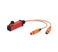 1pc 0.3M-15M 3-pin XLR Y Splitter Cable - Metal Shell Male Panel to Dual 2 Connector Adapter for Microphone(Orange,1M)