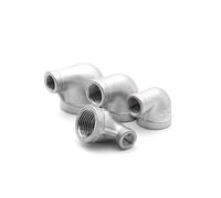 1pc 1"-1/2" BSP Thread Pipe Fittings 90 Degree Angled Stainless Steel SS304 Female Threaded Reducer