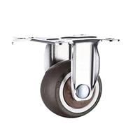 1pc 1/1.25/1.5/2 Inch Furniture Casters Wheels Rubber Swivel Castor Trolley With Brake(B,1.25 inch)