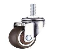 1pc 1/1.25/1.5/2 Inch Furniture Casters Wheels Rubber Swivel Castor Trolley With Brake(D,1.0 inch)