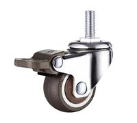1pc 1/1.25/1.5/2 Inch Furniture Casters Wheels Rubber Swivel Castor Trolley With Brake(E-brake,2 inch)