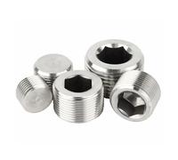 1pc 1-1/4" NPT Male 304 Stainless Steel Pipe Countersunk End Hex Socket