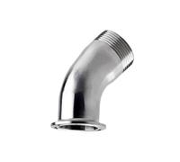 1PC 1/2''- 2'' (DN15/DN20/DN25/DN32/DN40DN50) BSP Male Threaded Pipe Fitting 45/90 Degree Elbow 1.5'' Tri Clamp 50.5mm Ferrule(White,DN20OD50.5MM)