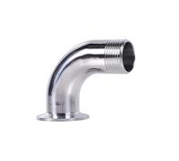 1PC 1/2''- 2'' (DN15/DN20/DN25/DN32/DN40DN50) BSP Male Threaded Pipe Fitting 45/90 Degree Elbow 1.5'' Tri Clamp 50.5mm Ferrule(Black,DN40OD64MM)