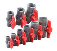 1pc 1/2"~2" Thread and Socket Type Grey PVC Ball Valve Garden Irrigation Fittings Aquarium Fish Tank Switch Ball Valve(ID40mmFemale 1l2 inch)