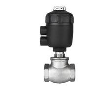 1pc 1/2" 3/4" 1" 1-1/4" 1-1/2" 2 Inch Stainless Steel T-Type Pneumatic Thread Globe Valve PTFE Sealing(1-1/4",Double Acting)