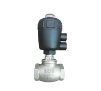 1pc 1/2" 3/4" 1" 1-1/4" 1-1/2" 2 Inch Stainless Steel T-Type Pneumatic Thread Globe Valve PTFE Sealing(1-1/4",Single Acting)