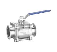 1pc 1/2" 3/4" 1" 1-1/4'' 1-1/2'' 2'' SS304 Stainless Steel Sanitary Ball Valve 3 Three Piece Tri Clamp Ferrule Type(2")