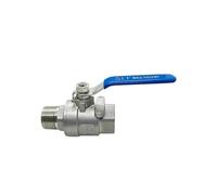 1pc 1/2" 3/4" 1" 1-1/4" 1-1/2" 2" Two Piece Inside External Wire Ball Valve 304 Stainless Steel(1/2")