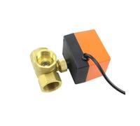 1pc 1/2" 3/4" 1" 1-1/4" BSP Thread AC 220V 12V 24V Three 3 Way Brass Motorized Electric Ball Valve 3-Wire 2-Control DN15/DN20/DN25(3/4",AC220V T Type)