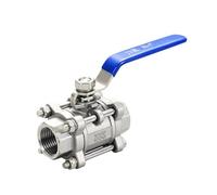 1pc 1/2" 3/4" 1" 2" Stainless Steel BSP Thread Ball Valve Three-Piece DN15 DN20 DN25 DN32 DN40 DN50(2",SS304)