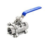1pc 1/2" 3/4" 1" 2" Stainless Steel BSPT Thread Ball Valve Three-Piece Ball Valve DN15 DN20 DN25 DN32 DN40 DN50(3/4",SS316)