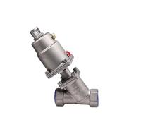 1pc 1/2" 3/4" 1" 2" Stainless Steel Pneumatic Actuator Angle Seat Valve 16bar for Steam Gas Oil Normally Closed(1/2",Double Acting)