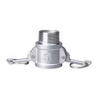 1PC 1/2" 3/4" 1“ 304 Stainless Steel Garden Sprinkler Camlock Fitting Adapter Barb Camlock Quick Disconnect for Hose Pumps Fittings(B,3/4")