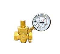 1pc 1/2" 3/4" 1" Adjustable Water Reducing Valve Female Thread Brass Pressure Gauge Regulator Valves with Gauge(2",Valve with Gauge)