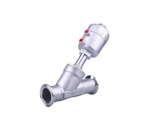 1pc 1/2" 3/4" 1 Inch 304 Stainless Steel Pneumatic Quick-Install Angle Seat Valve 16bar PTFE Sealing(1/2",Single Acting)