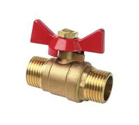 1pc 1/2" 3/4" Female to Female Thread Two Way Brass Shut Off Ball Valve with Butterfly Handle for Fuel Gas Water(DN20,F-F)