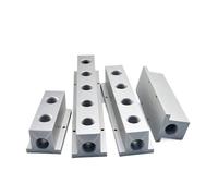 1pc 1/2" BSP Female Thread Solid Aluminum T-Shape Pneumatic Manifold 5 Way 7 Port