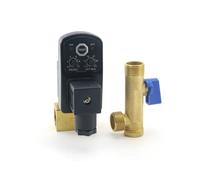 1pc 1/2" DN15 220V/12V/24V Brass Electronic Drain Solenoid Valve Auto Timer Opt-A B for Air Compressor Tank Cooler Dry(One-Body Type,24V)