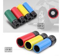 1pc 1/2 In Drive Protective Socket Sleeve for Lug Nuts, Metal Wheel Nut Sleeve for Wrench Use, Socket Protector to Shield Wheels and Bolts, Fits 17mm/19mm/21mm/22mm (21mm)