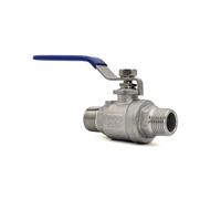 1PC 1/2" SS304 2-Piece Full Port Ball Valve BSPT Double Male Water Gas Oil Switch Adapter ICXLPMC