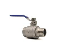 1PC 1/2" SS304 2-Piece Full Port Ball Valve BSPT Female x Male Water Gas Oil Switch Adapter ICXLPMC