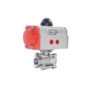 1pc 1/2" Three Piece Pneumatic Ball Valve 304 Stainless Steel Q611F-16P Double Acting Cylinder