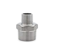1PC 1/2" to 1/4" BSP Male Thread Reducer 304 Stainless Steel Plumbing Connection