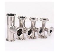 1pc 1/2" Tri Clamp Equal Tee 304 Stainless Steel Ferrule Connector Fit Tube OD 19mm PAJPXPCD