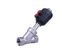 1pc 1/4"-2" BSPT Stainless Steel Pneumatic Angle Seat Valve,for Steam, Gas, Oil,Water-232 PSI Pressure Rating(C Double Acting,DN25-50mm)