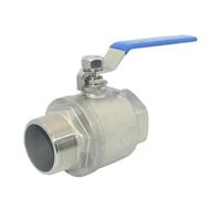 1pc 1/4" 3/8" 1/2" 3/4" 1" 1-1/4" Female to Male Stainless Steel SS304 2P Full Port Ball Valve with Vinyl Handle Thread Valves(1/2")