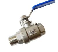 1pc 1/4'' 3/8'' 1/2'' 3/4'' 1'' 2'' BSPT Female to Male Thread 304 Stainless Steel Full Port Ball Valve Heavy Duty Water(1")