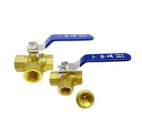 1PC 1/4" 3/8" 1/2" 3/4" 1" BSPT Female Thread Full Port L-Port Three Way Brass Ball Valve Connector Adapter for Water Oil Air Gas(1",T Port)