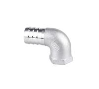 1Pc 1/4" 3/8" 1/2" 3/4" 1" Female Thread to 8mm 15mm 25mm 32mm Hose Barb Hosetail Elbow 90 Degree Connector SS304 Stainless(DN25 x Hose 25mm)