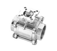 1pc 1/4" 3/8" 1/2" 3/4" 1" SS304 Stainless Steel Three Piece Ball Valve Female Thread DN8/DN10/DN15/DN20/DN25(2")