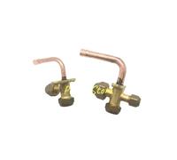1Pc 1/4" 3/8" 1/2" 3/4" Female Thread 2Way 3Way Bend Flare Tube Split Service Valve for Air Conditioner(3/8")